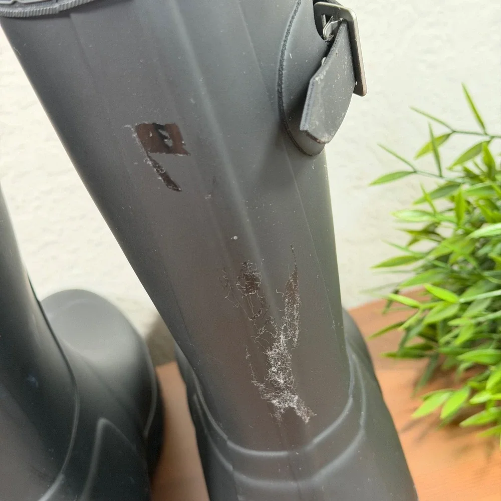 Hunter Women's Original Back Adjustable Short Rain Boots Black Size 9
